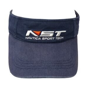 NST Nautica Sport Tech Slideback Visor Hat Blue One Size Embroidered